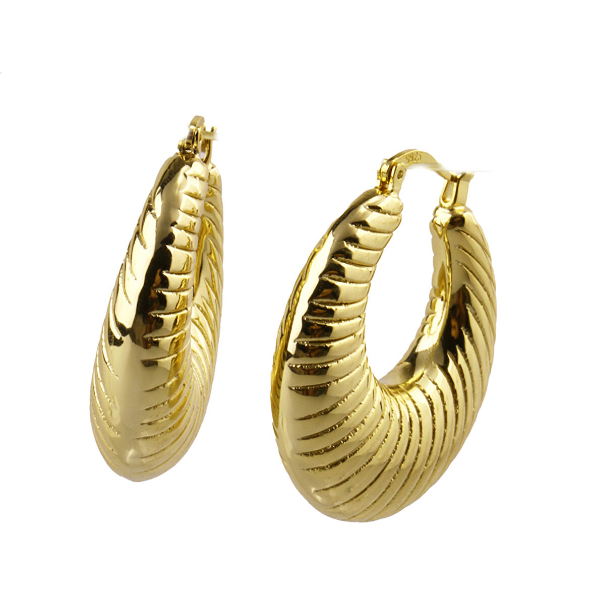 Masaliko Lui S 6 Halka Gümüş Küpe Ms3724, 925 Ayar Kadın Gümüş Küpe, İthal Ürün, Altın Kaplama