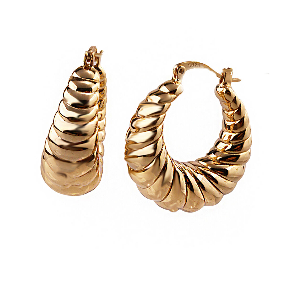 Masaliko Lui S 11 Halka Gümüş Küpe Ms3729, 925 Ayar Kadın Gümüş küpe, ithal Ürün, Altın Kaplama