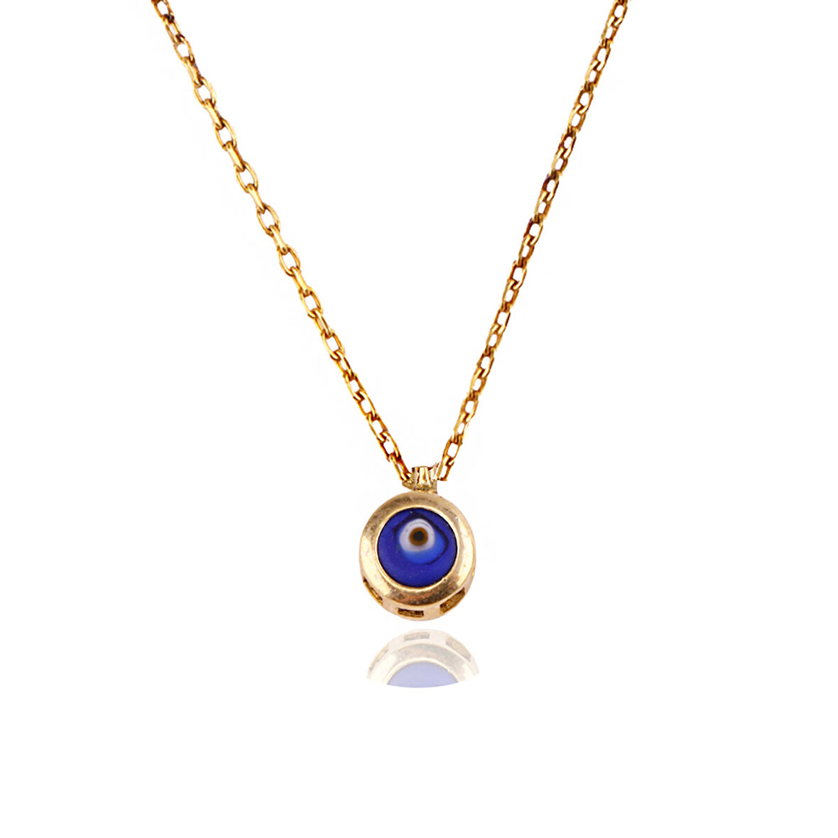 Masaliko Nazar Boncuğu Gümüş Kolye Ms3774, 925 Ayar Kadın Gümüş Kolye, Altın Kaplama