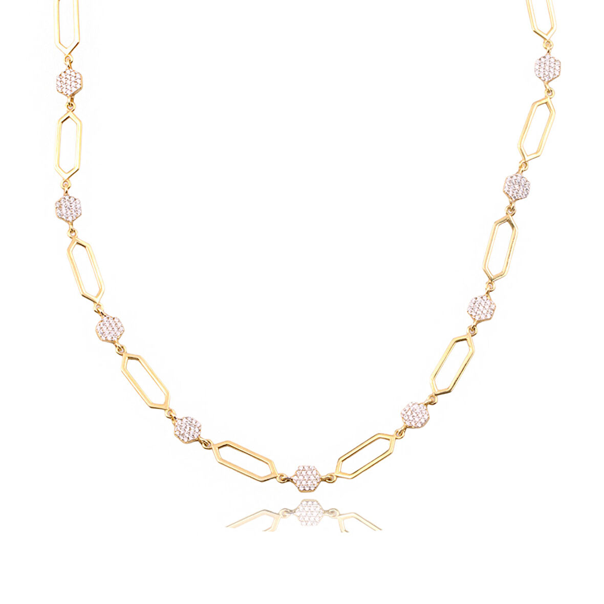 Masaliko Petiu Şık Gümüş Kolye Ms3781, 925 Ayar Kadın gümüş Kolye, Altın Kaplama, Trend Kolye