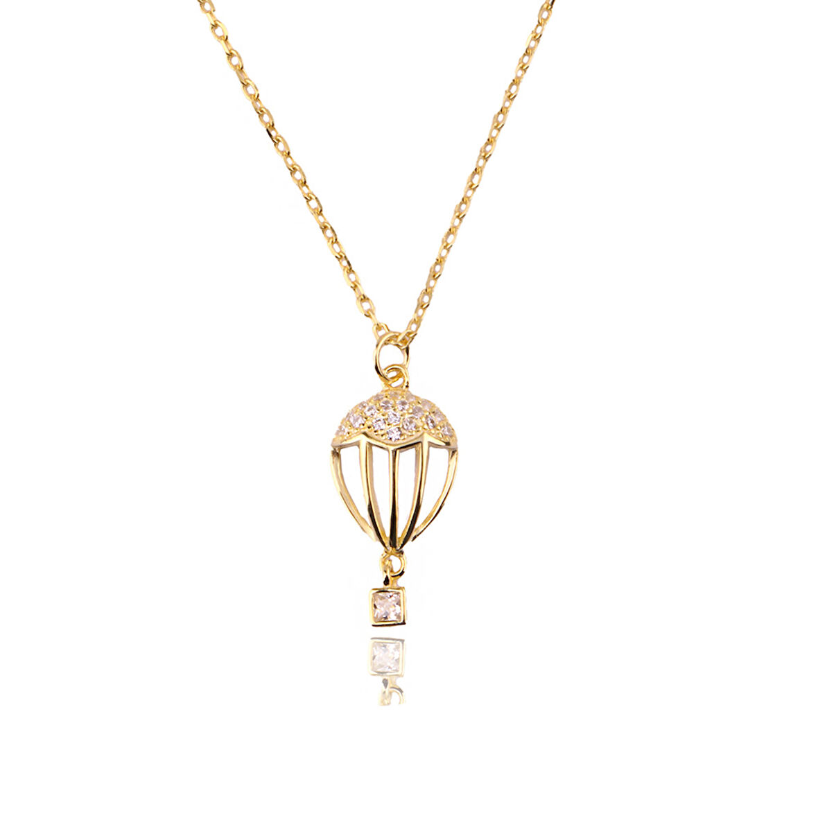 Masaliko Balon İthal Gümüş Kolye Ms3796, 925 Ayar Gümüş Kolye, Altın Kaplama, İthal Ürün