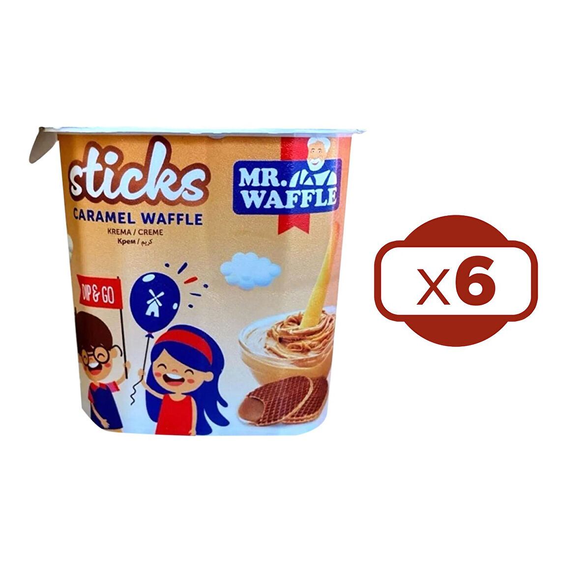 MR.WAFFLE Sticks Caramel Waffle 50 gr x 6 Adet