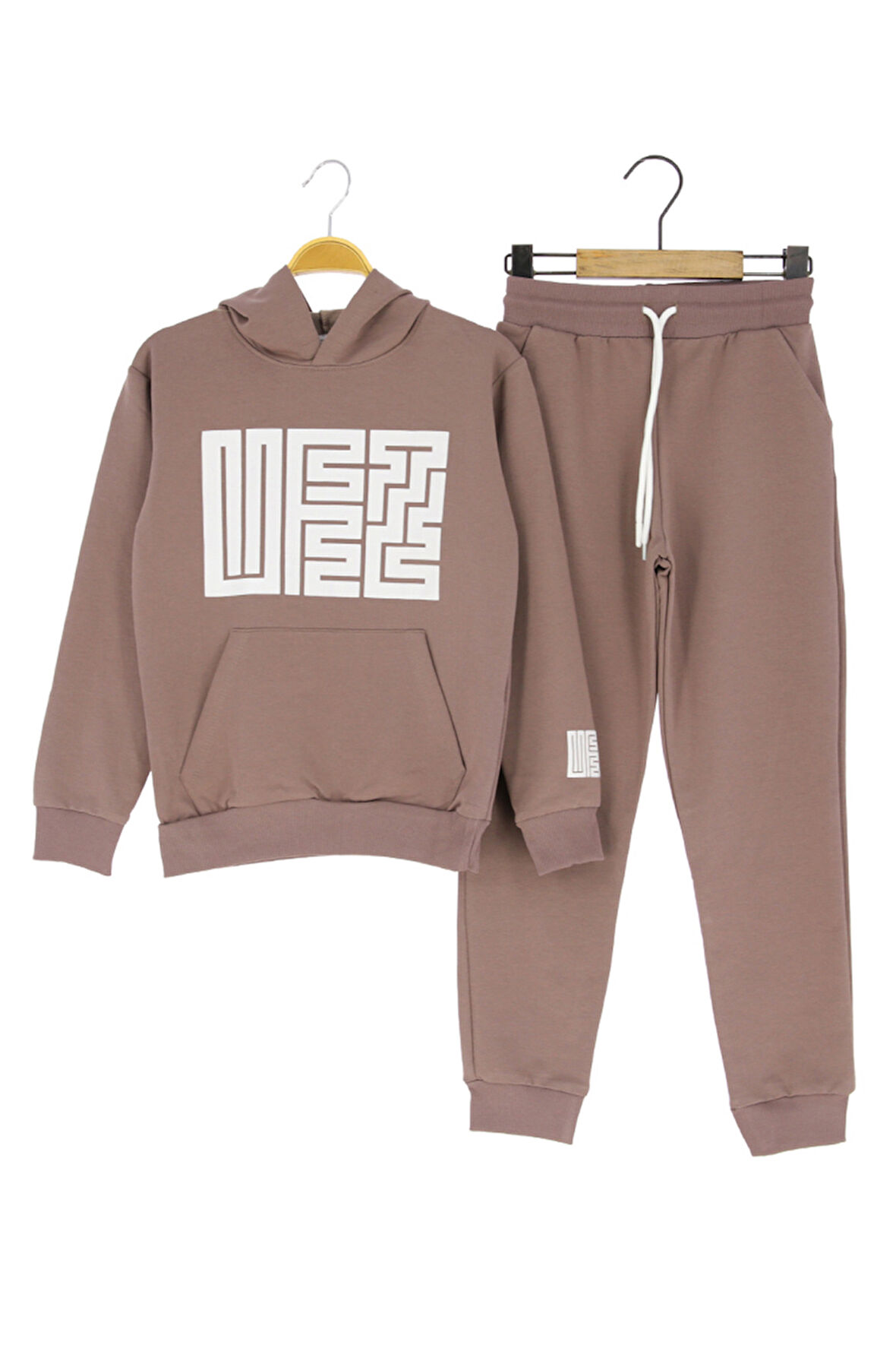 Kız Çocuk Eşofman Takımı Kapüşonlu Cepli