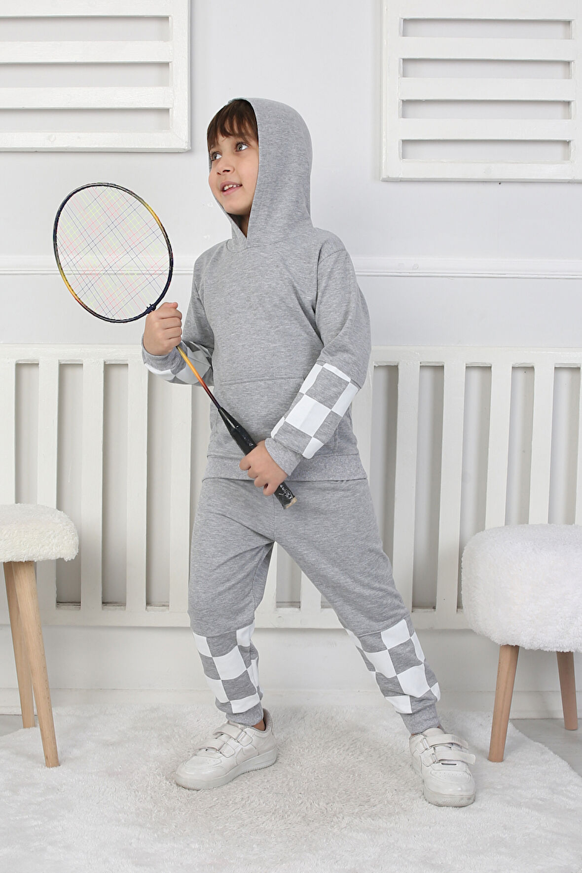 Erkek Çocuk Eşofman Takım Damalı