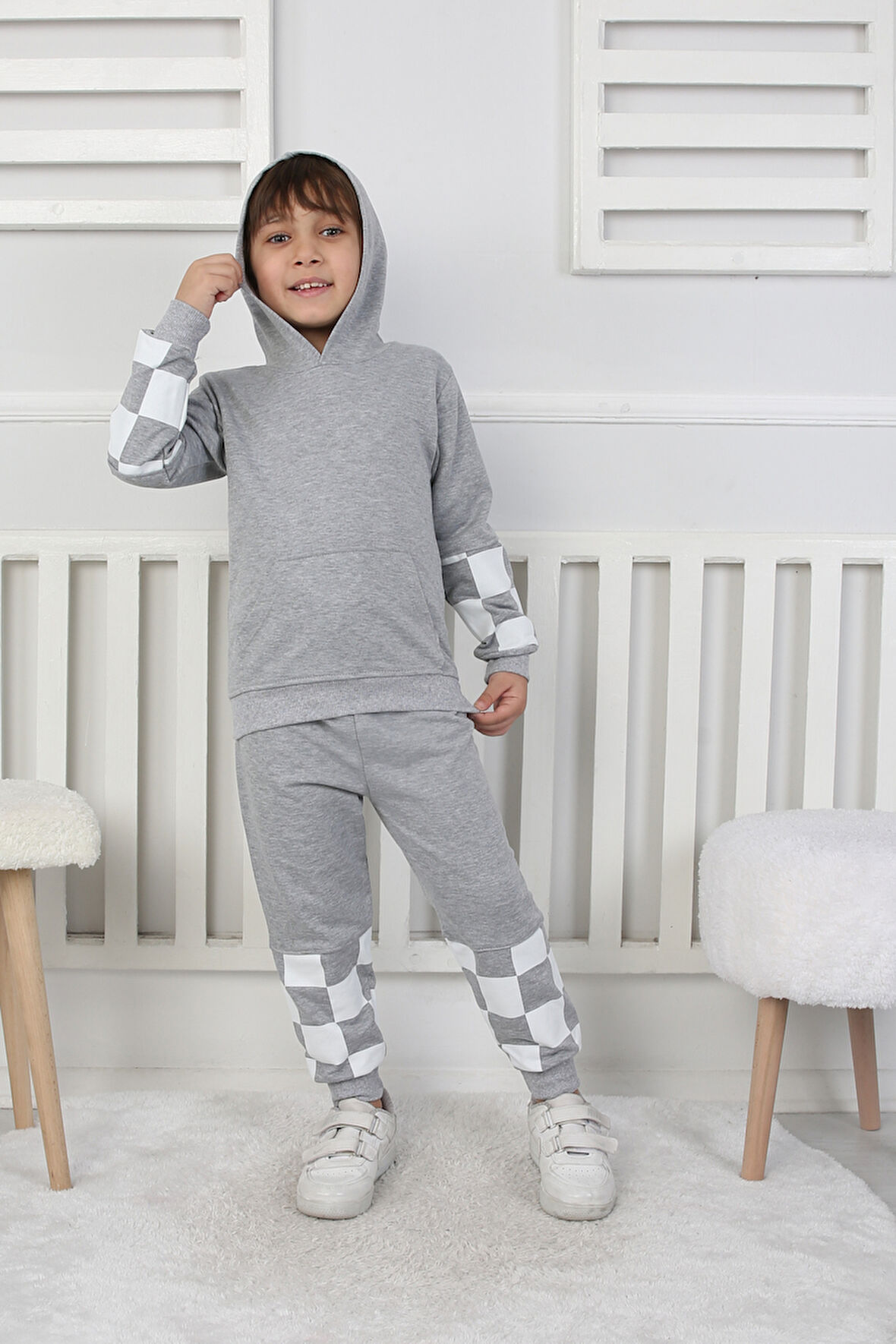 Erkek Çocuk Eşofman Takım Damalı