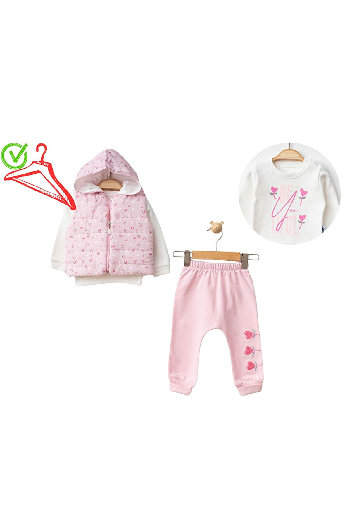 Bebek Kız Takım Üç Parça
