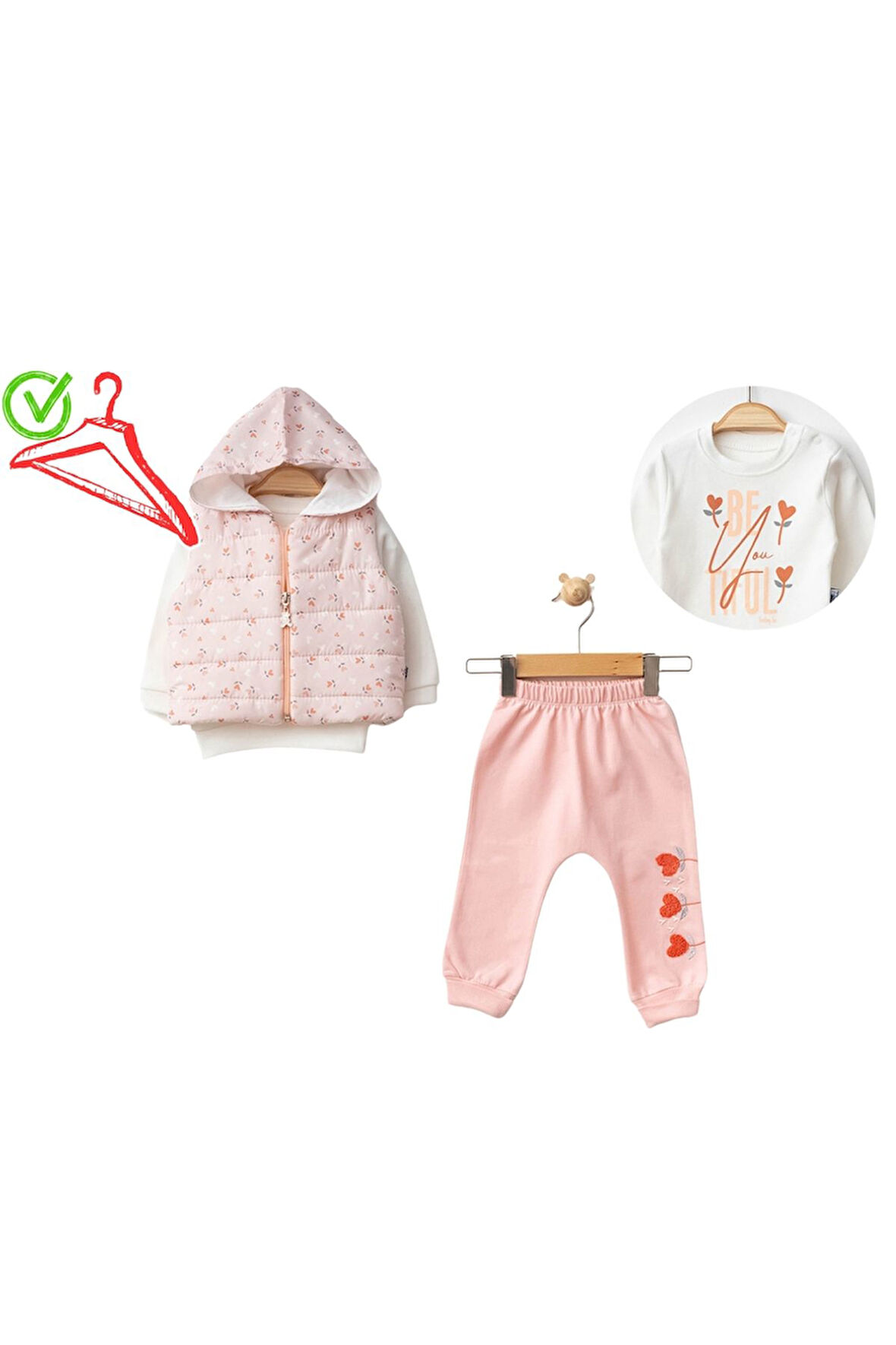 Bebek Kız Takım Üç Parça