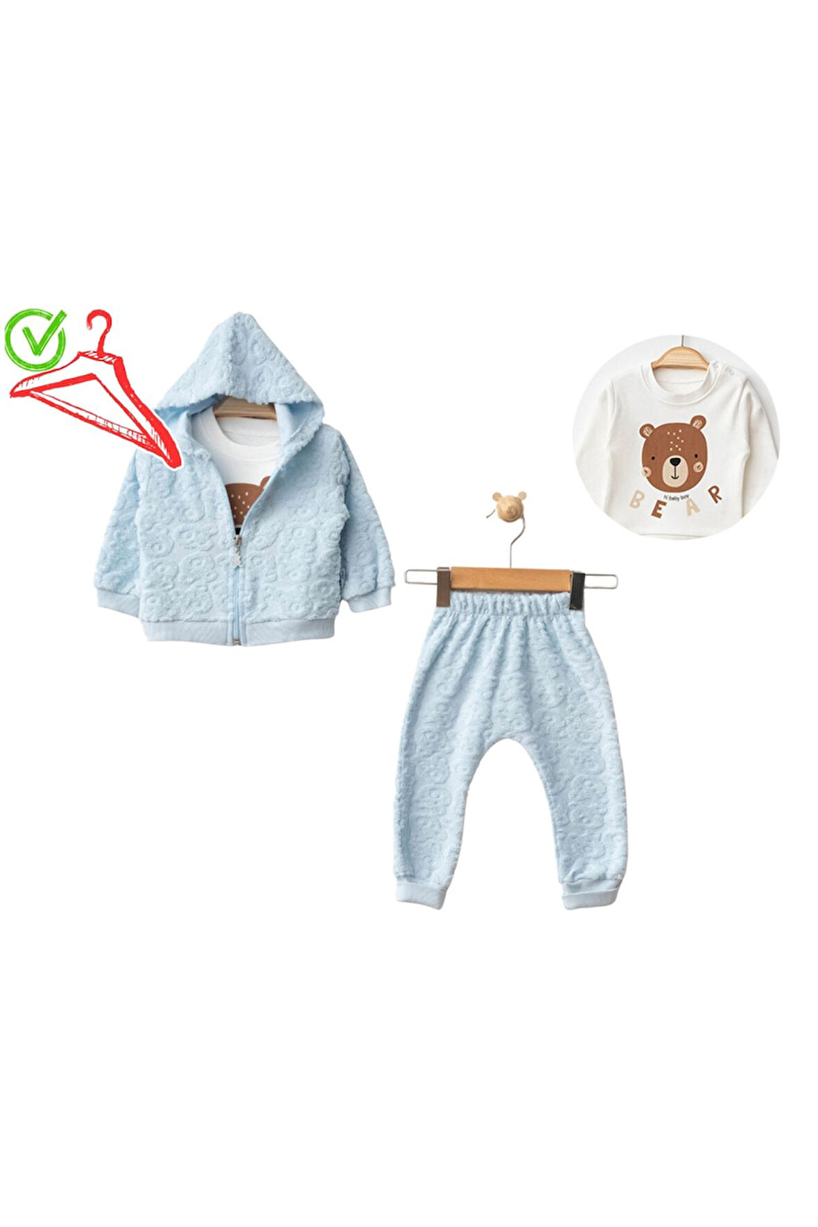 Bebek Takım Erkek Üç Parça