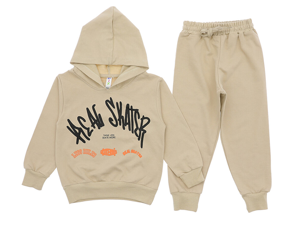 Erkek Çocuk Eşofman Takımı Kapüşonlu Pamuklu