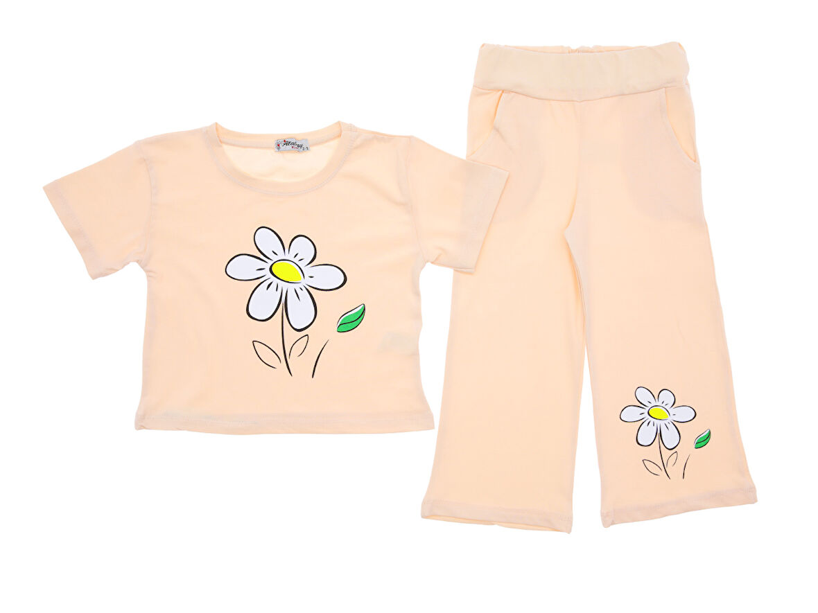 Kız Çocuk İkili Takım Papatya Baskılı