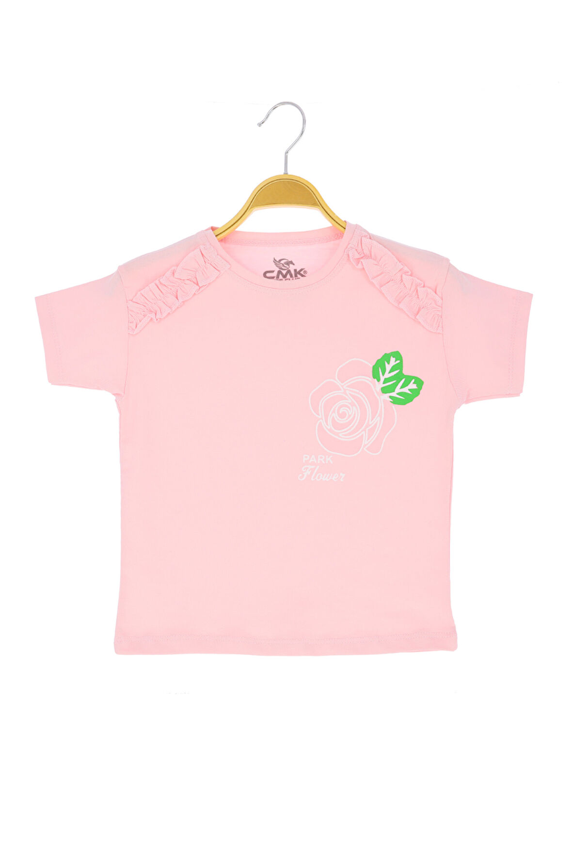 Kız Çocuk T-Shirt Baskılı Fırfırlı