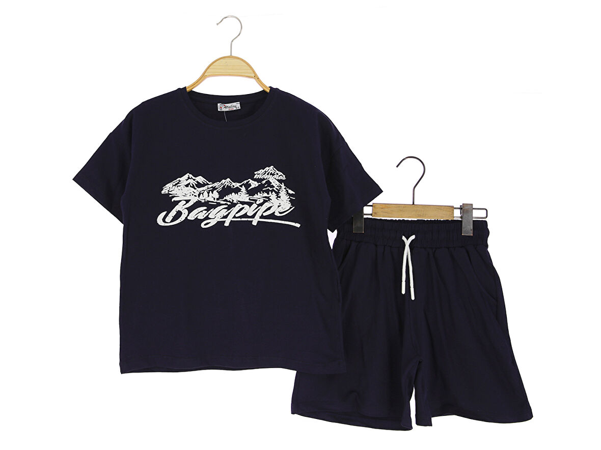 Kız Çocuk Şortlu Takım Baskılı