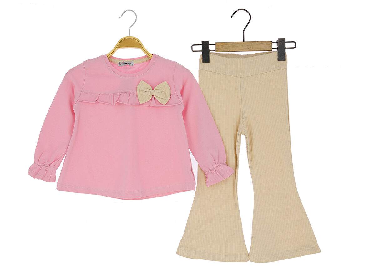 Kız Çocuk Taytlı Takım Fiyonklu