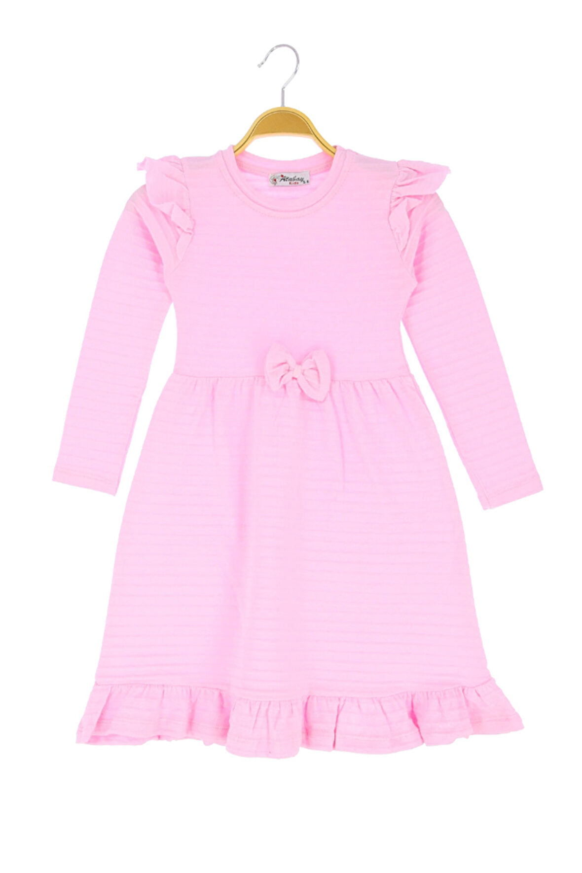 Kız Çocuk Elbise Fiyonklu