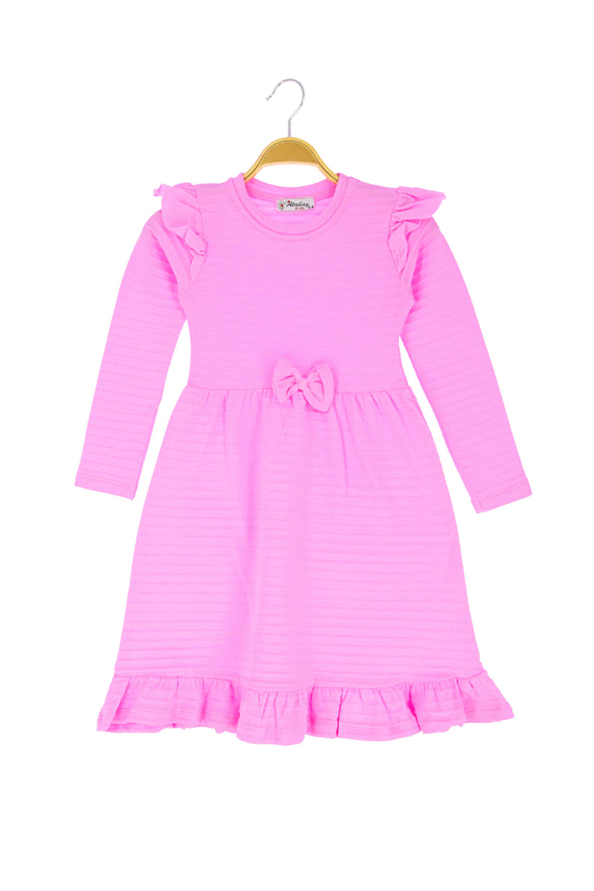 Kız Çocuk Elbise Fiyonklu