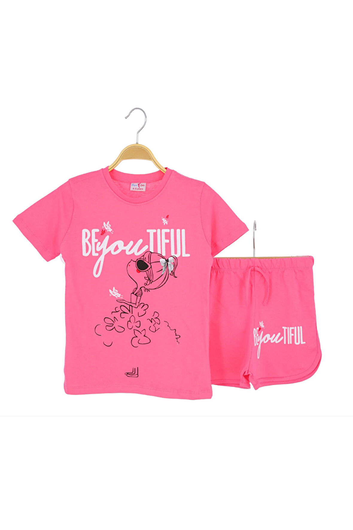 Kız Çocuk Takım Şortlu Baskılı