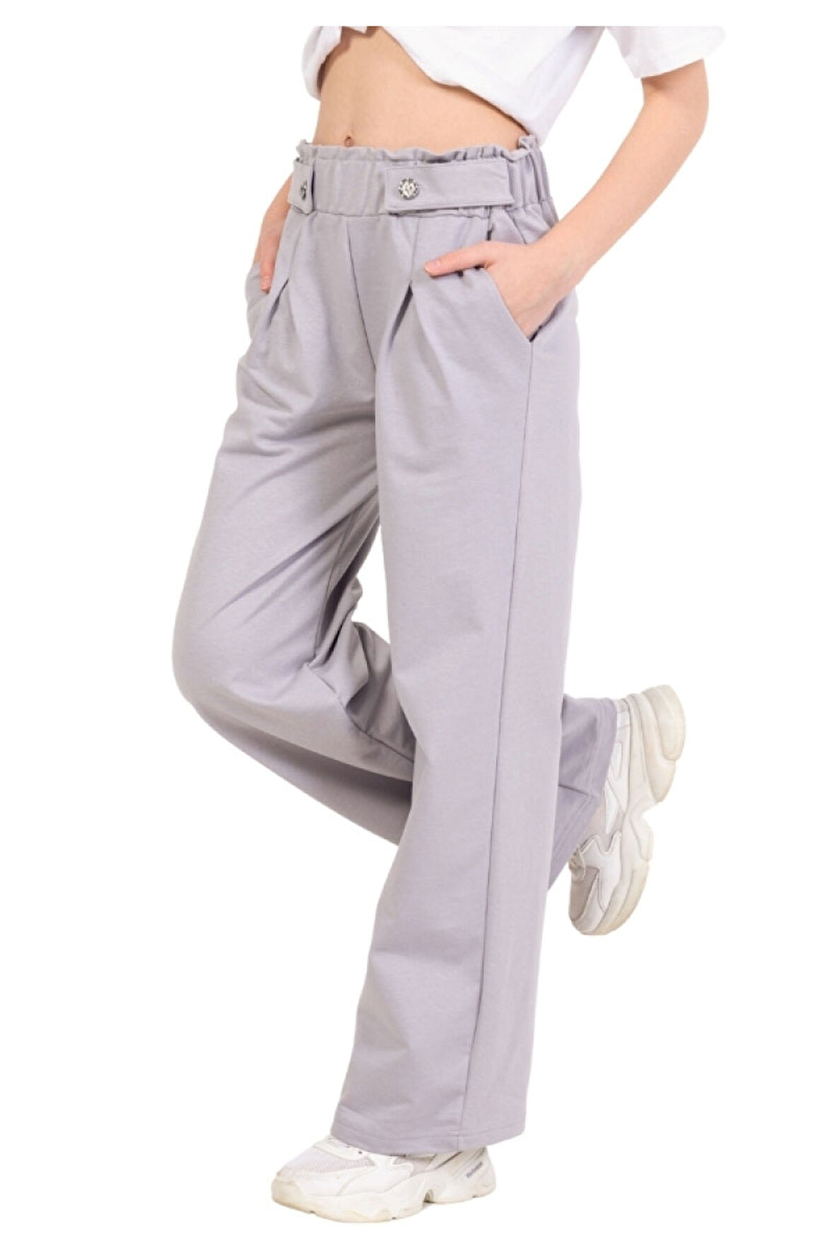 Kız Çocuk Pantolon Geniş Paçalı