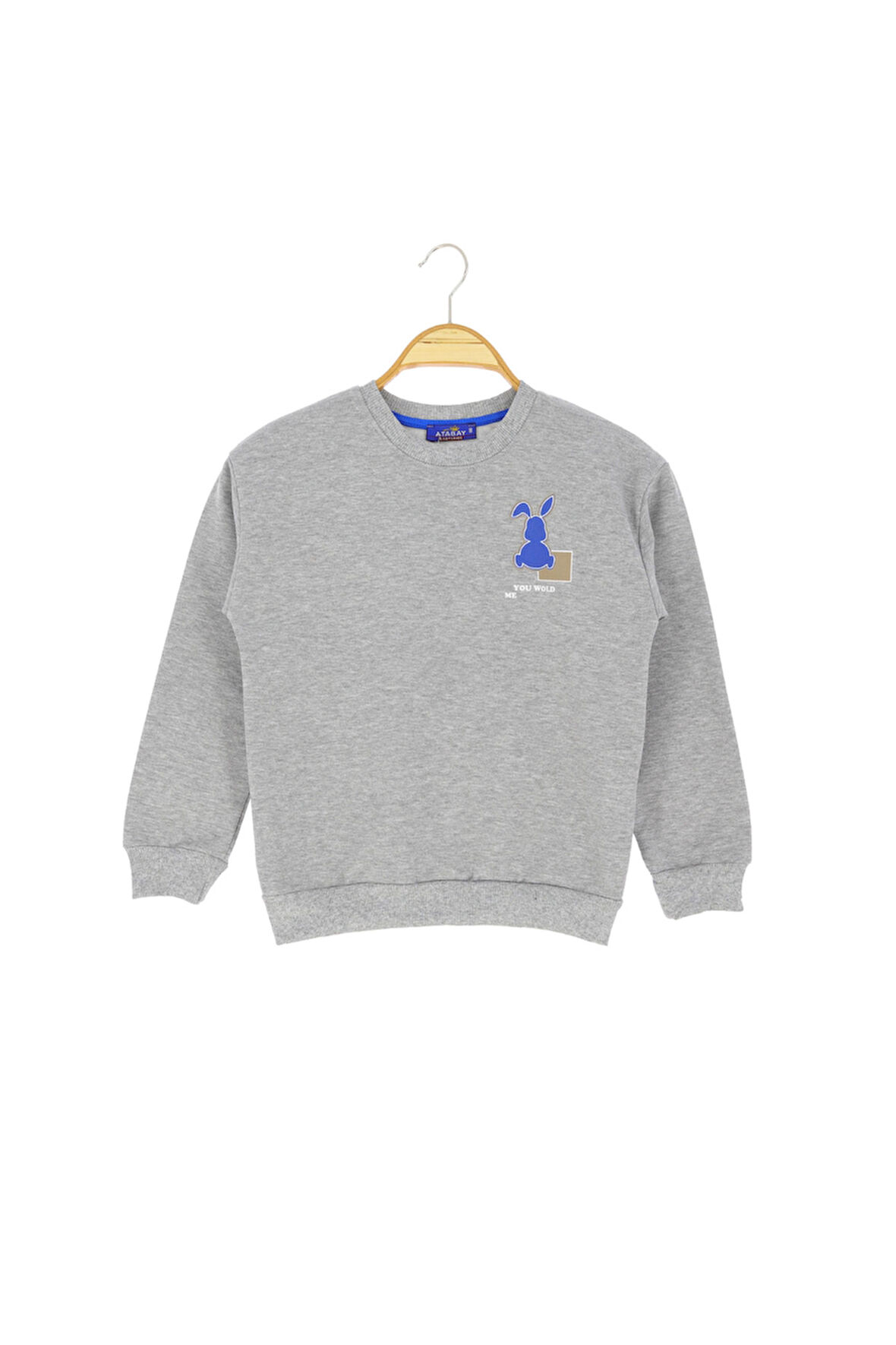 Erkek Çocuk Bluz Tavşan Baskılı Şardonlu