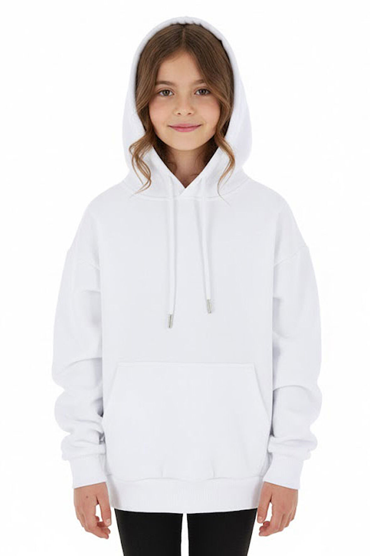 Kız Çocuk Sweatshirt Kapüşonlu Şardonlu Kışlık