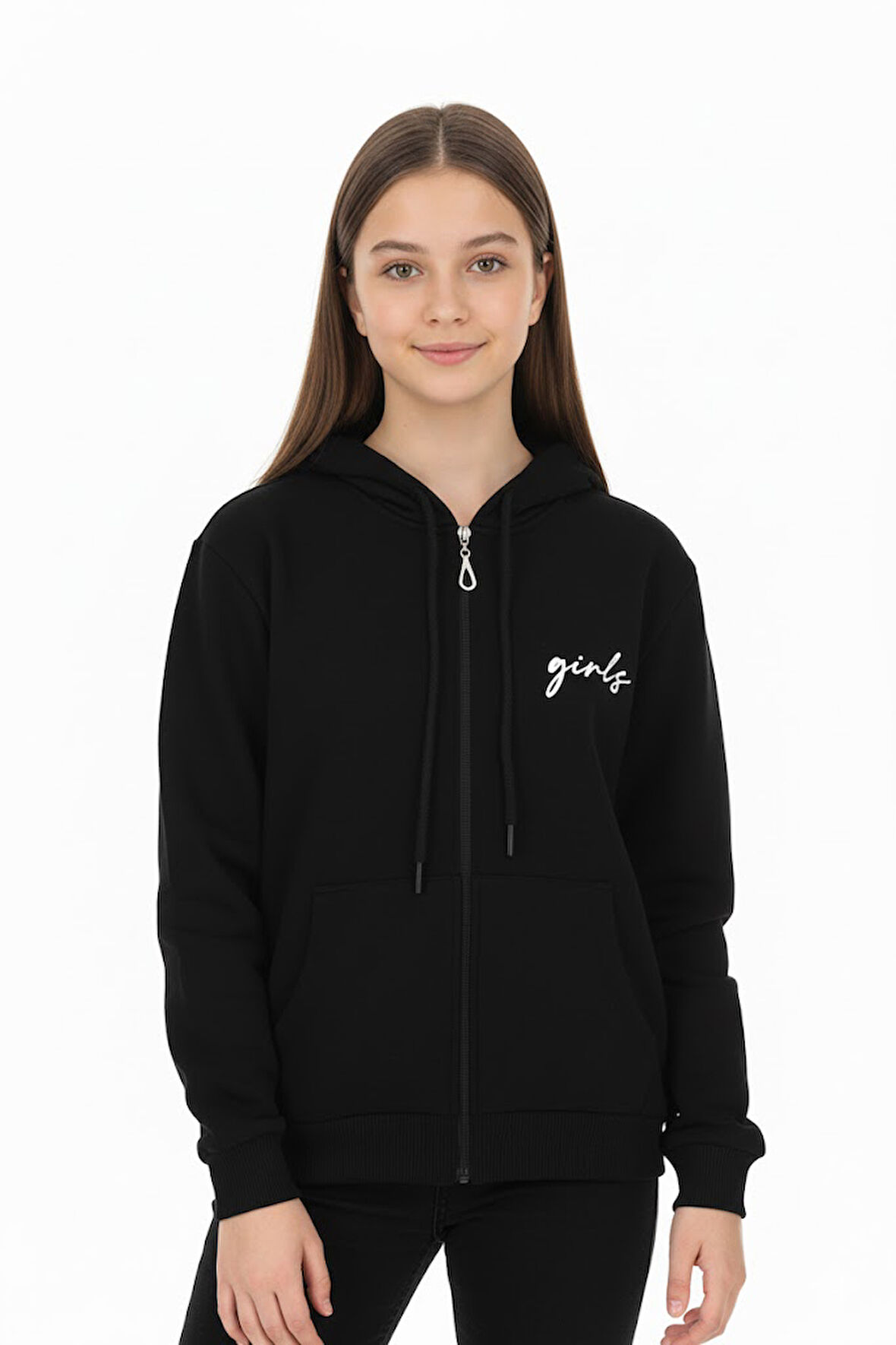 Kız Çocuk Hırka Girls Baskılı Kışlık Şordonlu