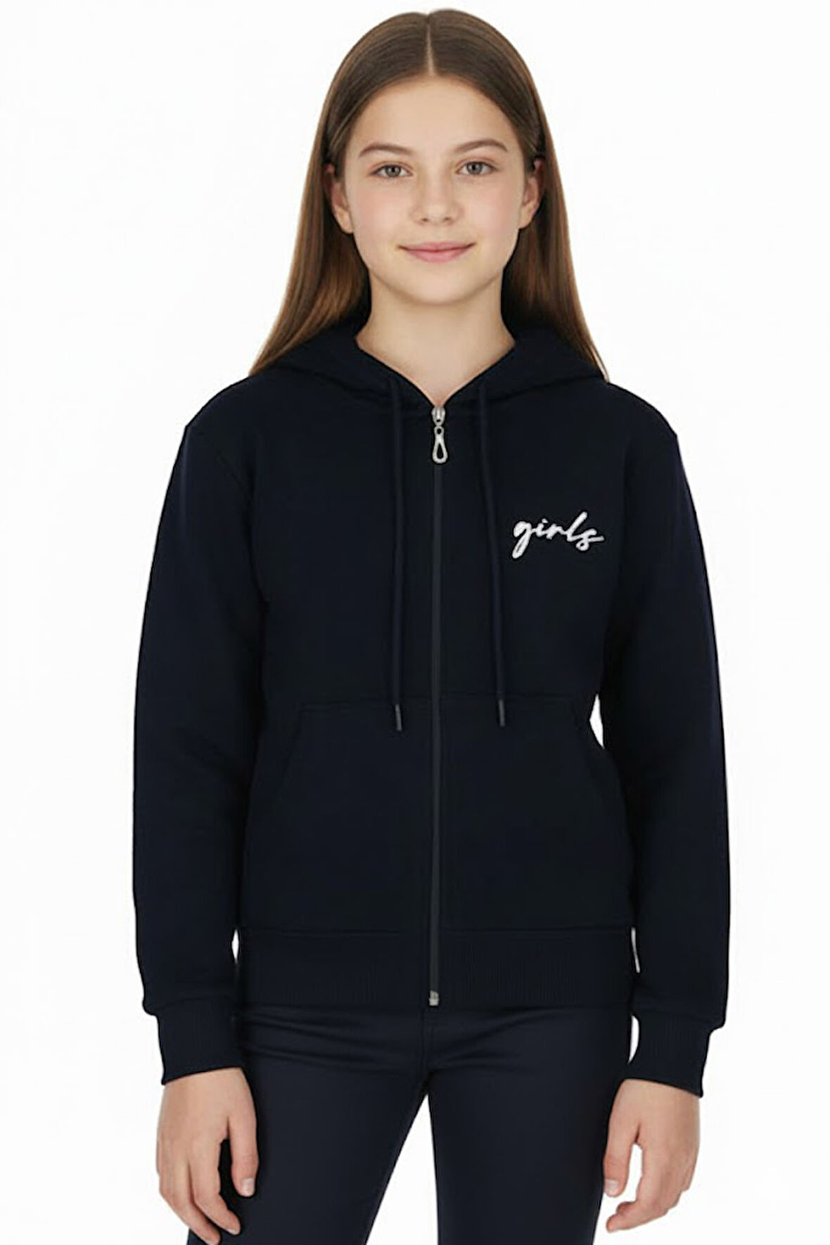 Kız Çocuk Hırka Girls Baskılı Kışlık Şordonlu