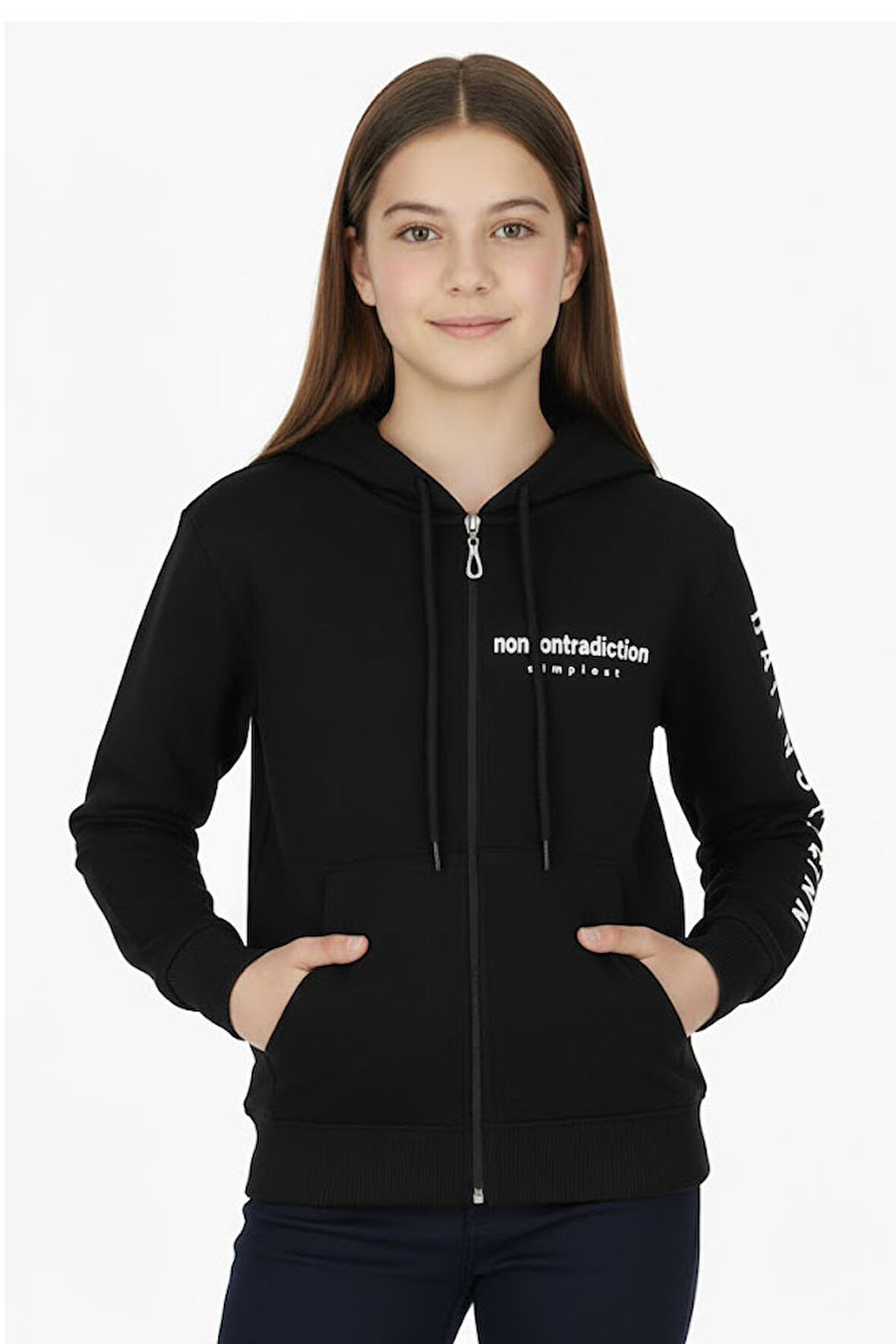 Kız çocuk Hırka Baskılı Kışlık Şardonlu