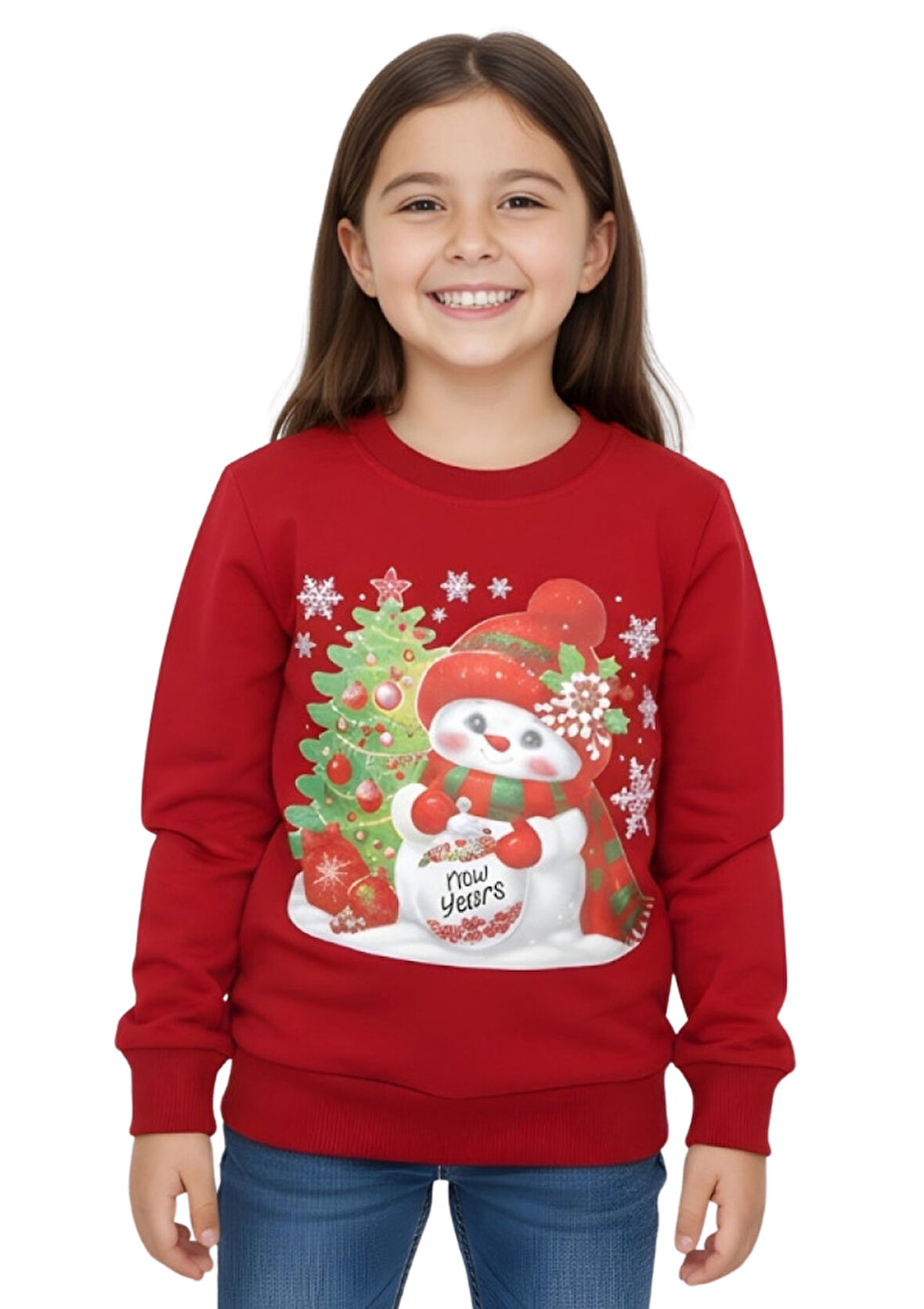 Kız Çocuk Sweatshirt 2 İplik Şardonlu Baskılı Noellik