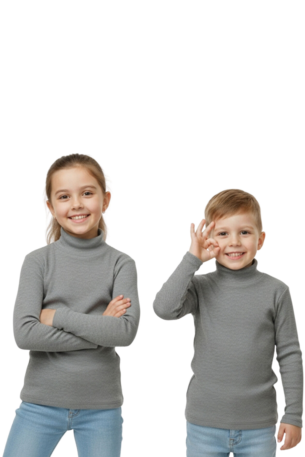 Kız/Erkek Çocuk Bluz Balıkçı Yaka Fitilli