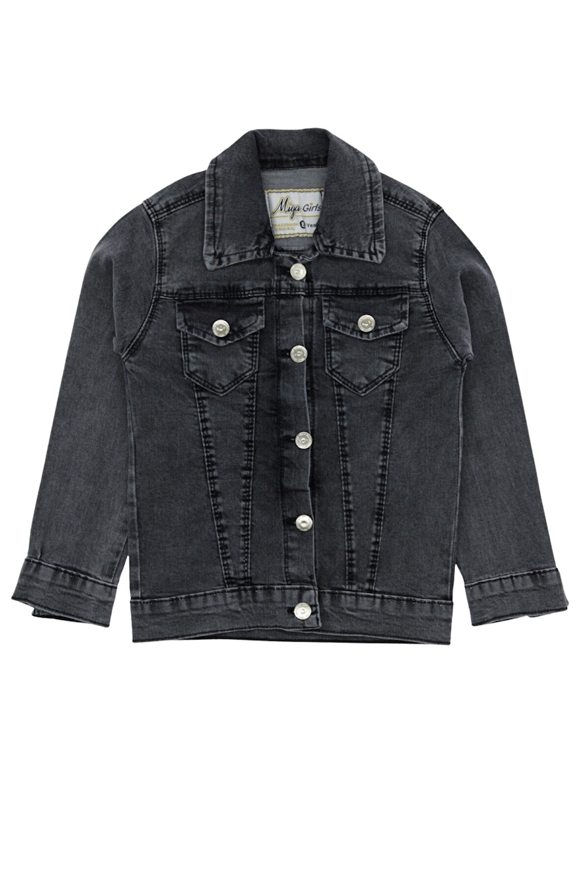 Kız Çocuk Kot Ceket Barbie Baskılı