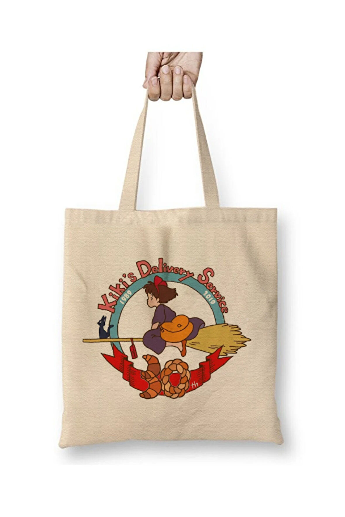 Kiki's Delivery Service Küçük Cadı Kiki Studio Ghibli Anime Beyaz Bez Çanta