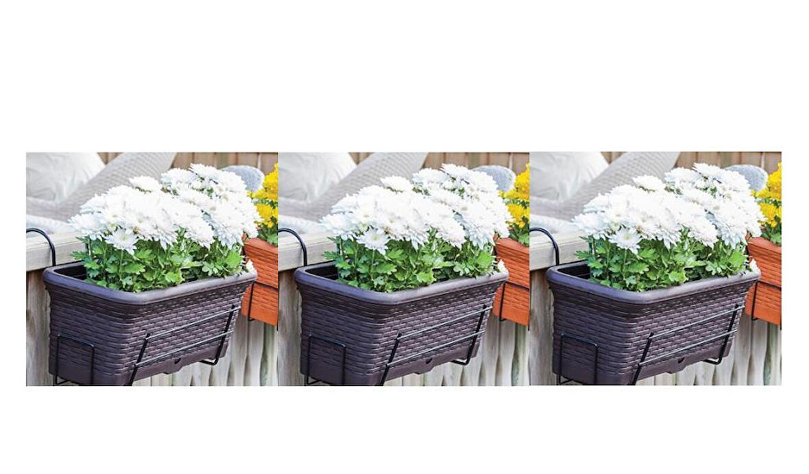 Omnipazar SO-HB01A Askılı Hasır Desen Balkon Saksı 6.5 lt Antrasit 3 Adet