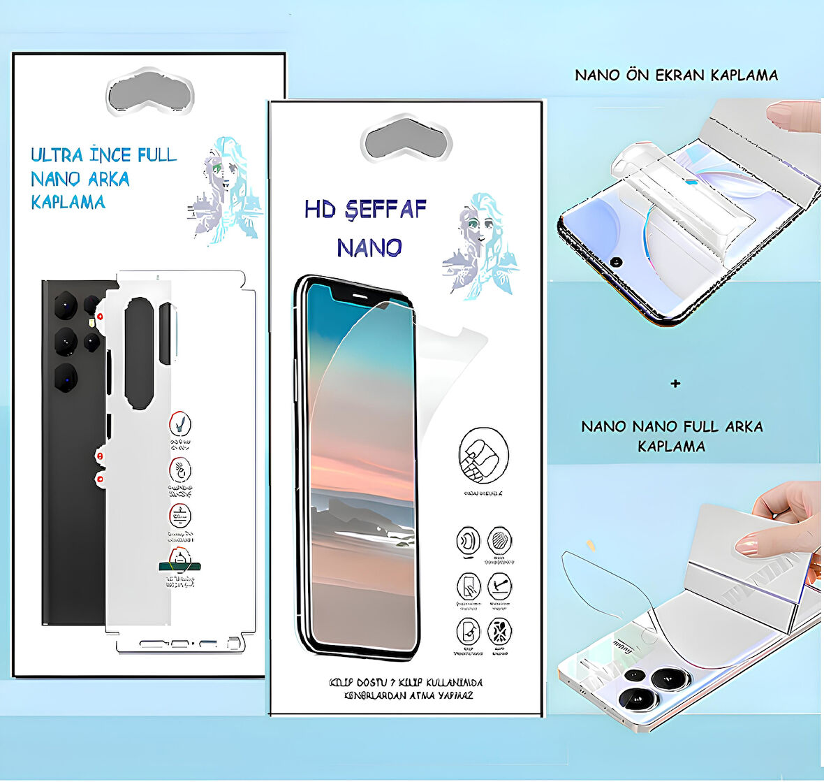 Xiaomi REDMİ NOTE 12 PRO PLUS 5G - NANO Ekran Koruyucu HD Şeffaf  + NANO Arka Kaplama SET Ultra İnce Esnek