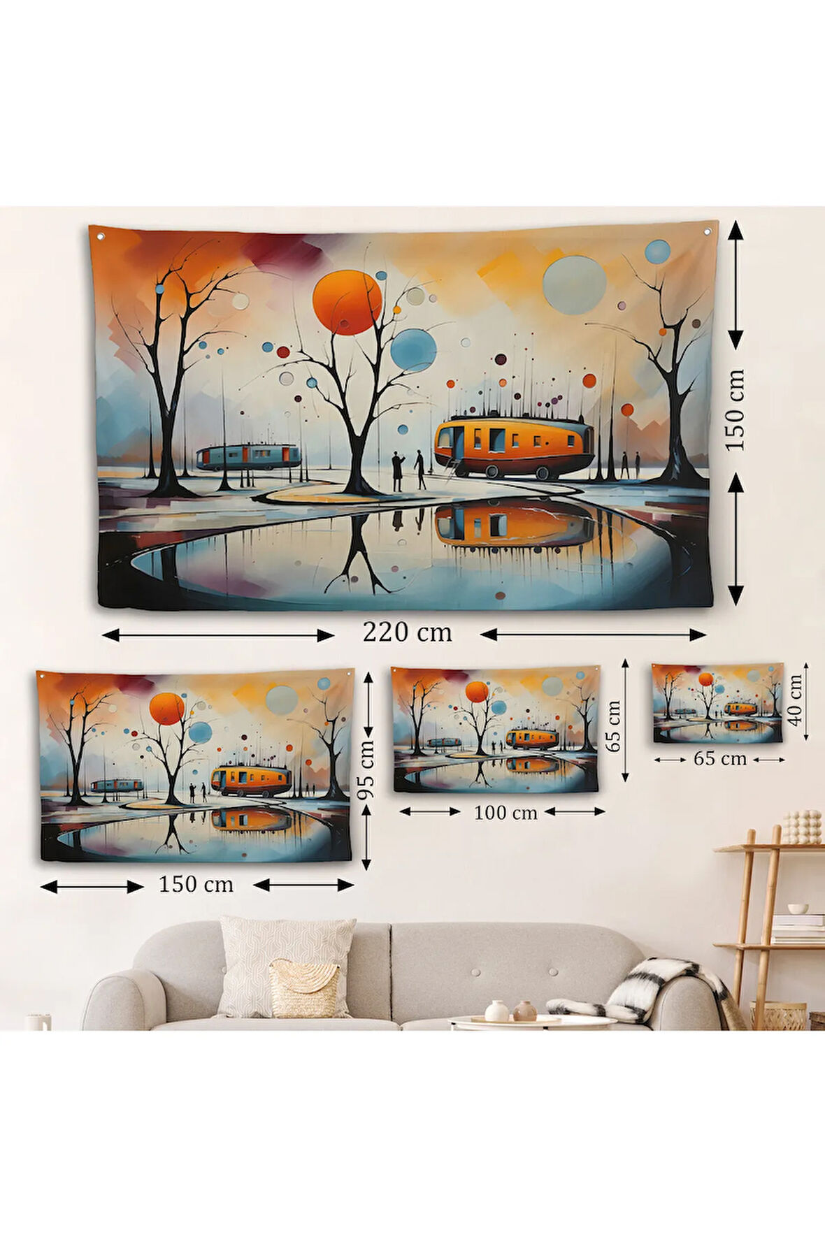 Kandinsky Soyut Kampçı Kış Manzara Duvar Örtüsü-7247