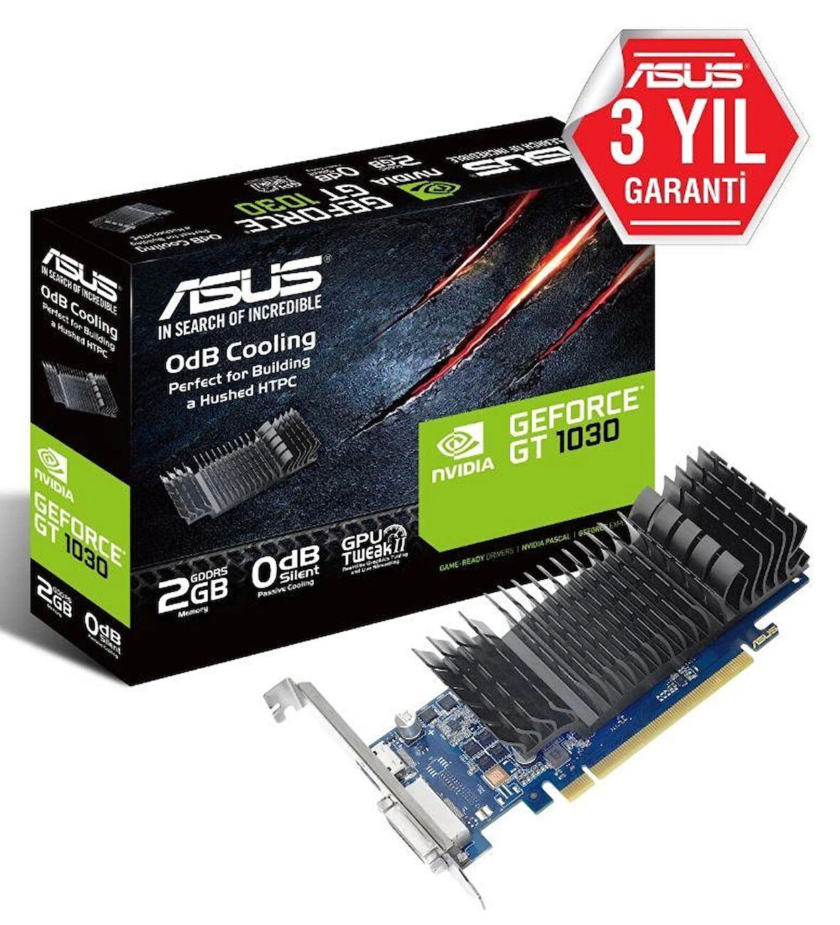 ONTECH - Asus Geforce Gt1030-sl-2g-brk 2gb Ddr5 64bıt 1xhdmı 1xdvı Ekran Kartı