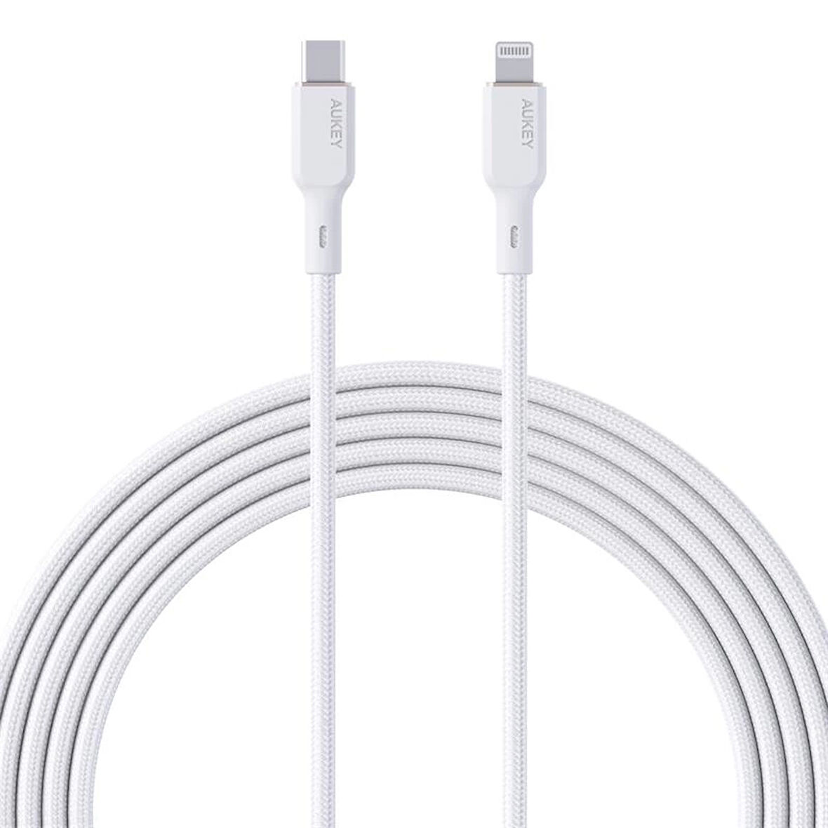 ONTECH - Aukey Cb-ncl1-wh Naylon Örgülü 3a 480mbps Type-c Lıghtnıng Kablosu 1.8mt