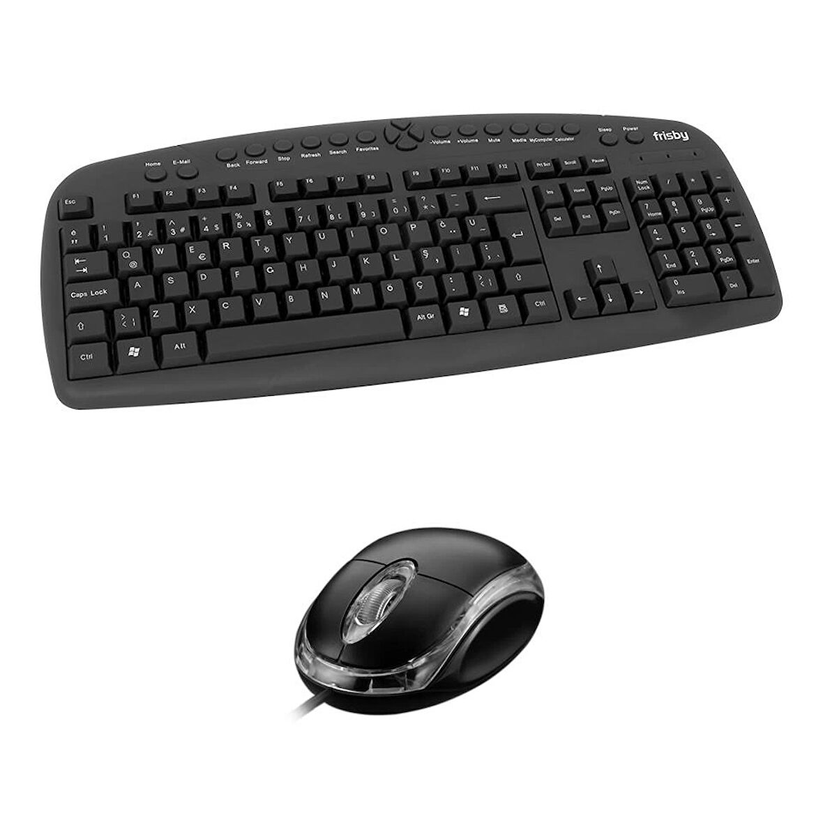 ONTECH - Frısby Fk-146Qu Usb Q Tr Mm Siyah Kablolu Klavye Mouse Set