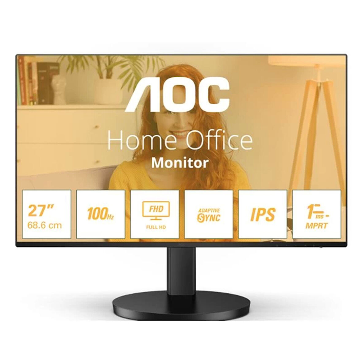 ONTECH - 27 Aoc 27b3ha2 Ips 1ms 100mhz 1xvga 1xhdmı Fhd 1920x1080 Hoparlör Vesa Siyah