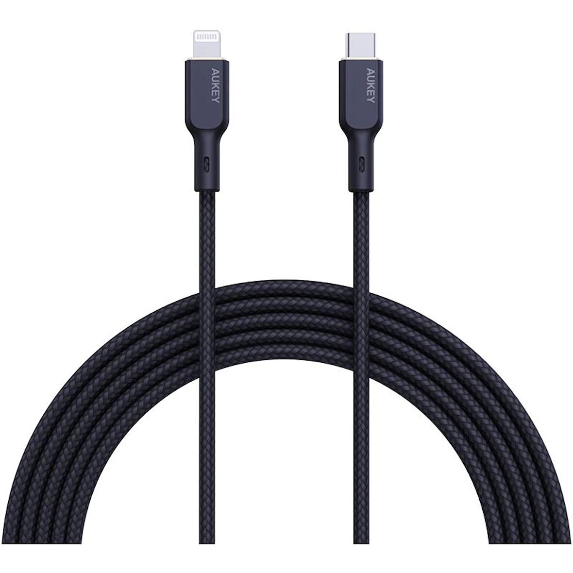 ONTECH - Aukey Cb-ncl1-bk Naylon Örgülü 3a 480mbps Type-c Lıghtnıng Kablosu 1.8mt