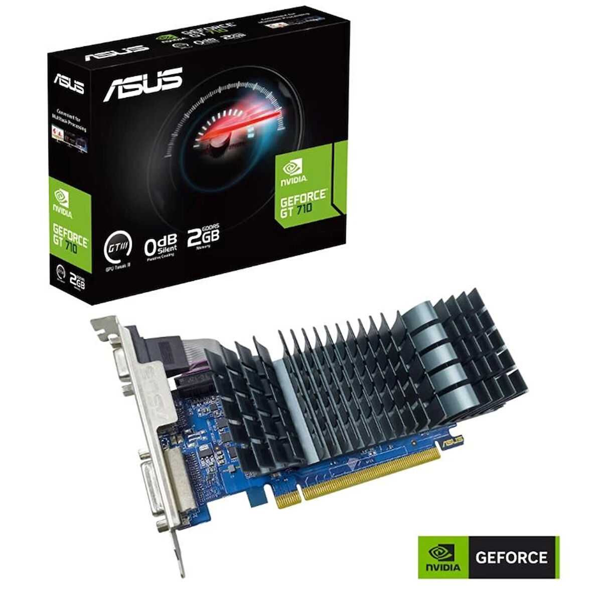 ONTECH - Asus Geforce Gt710-sl-2gd5-brk-evo 2gb Ddr5 64bıt 1xvga 1xhdmı 1xdvı Ekran Kartı