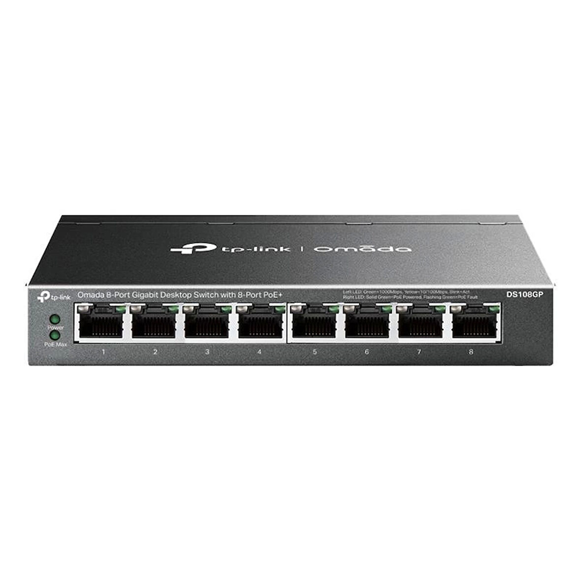 ONTECH - Tp-lınk Omada Ds108gp 8 Port Gıgabıt 65w 250 Metre Poe Mesafe Metal Kasa Swıtch