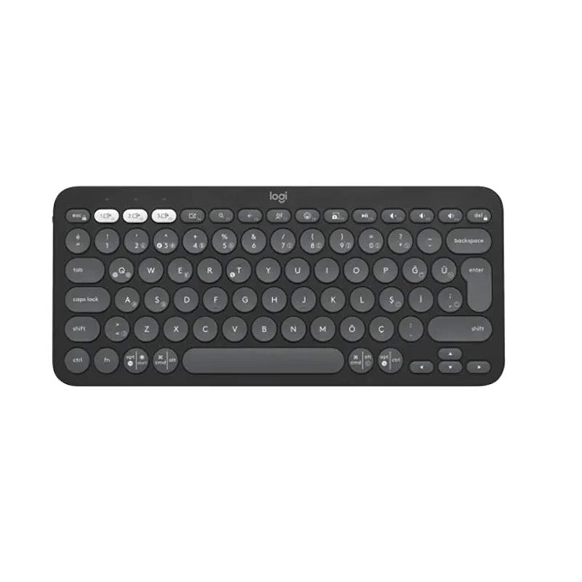 ONTECH - Logıtech K380s Pebble Keys 2 Çoklu Cihaz Özellikli Bluetooth Türkçe Q Klavye Gri 920-011859