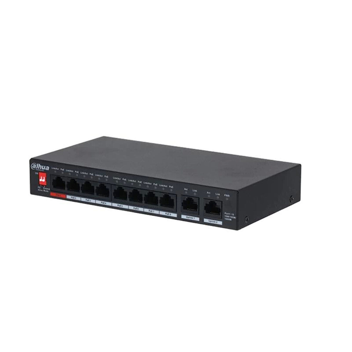 ONTECH - Dahua Pfs3010-8et-96 8 Port 10/100+ 2 Port Gıgabıt Uplınk 250 Metre 96w Poe Swıtch