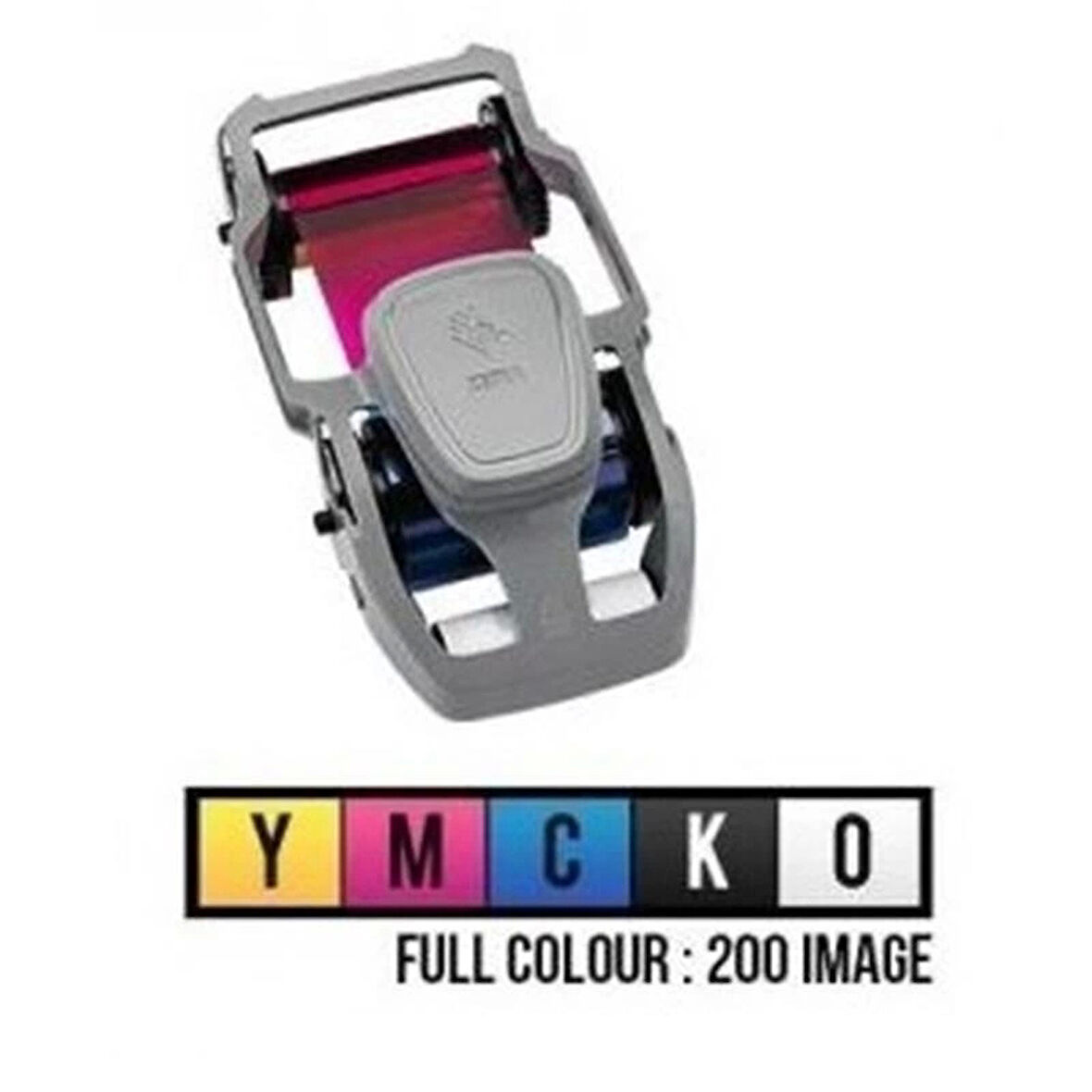 ONTECH - Zebra 800300-250em Zc100/zc300 Uyumlu Tek Yüz 200 Baskı Renkli Ribon