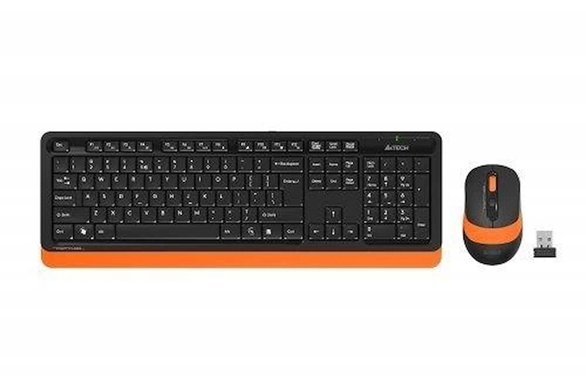 ONTECH - A4 Tech Fg1010 Turuncu Q Mm 2.4g Kablosuz Klavye Mouse Set