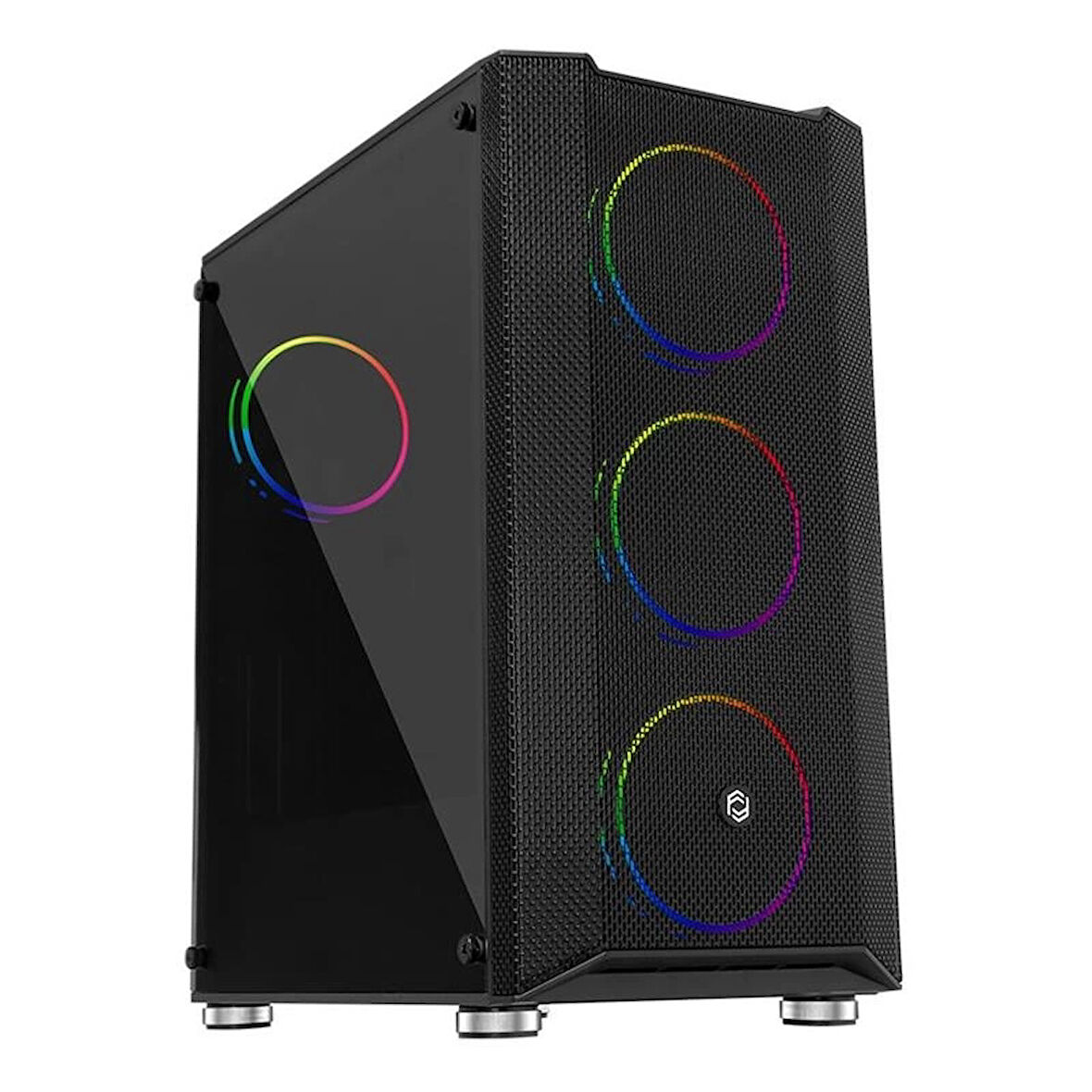 ONTECH - Frısby Fc-9405g 650w 80+ 4x120mm Dual Rıng Rgb Fan Usb 3.0 Midi Tower Siyah Kasa