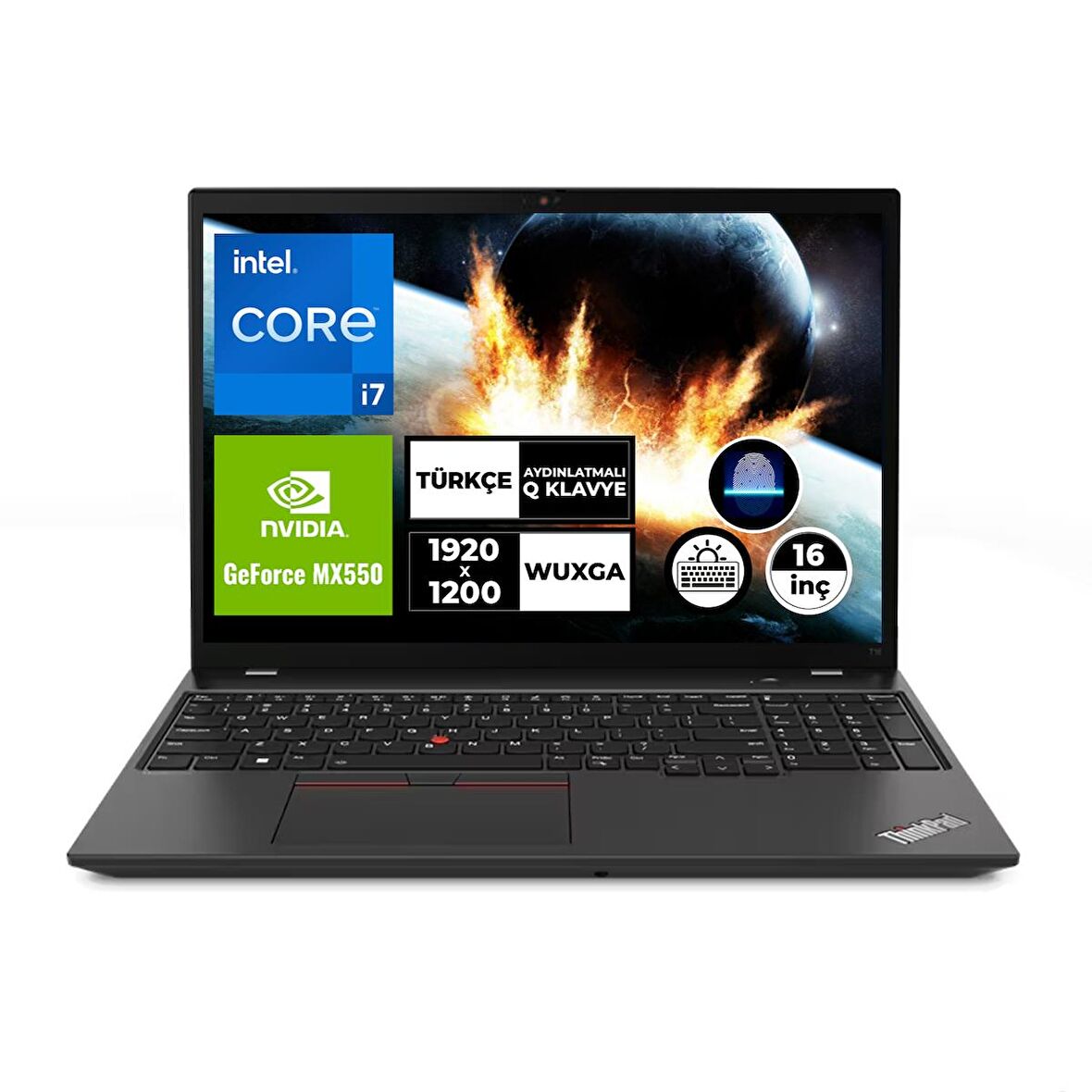 Lenovo ThinkPad T16 Gen 1 i7-1260P 32GB 4TB SSD 2GB MX550 16" WUXGA Windows 11 Pro Taşınabilir Bilgisayar 21BWS3JRTX028