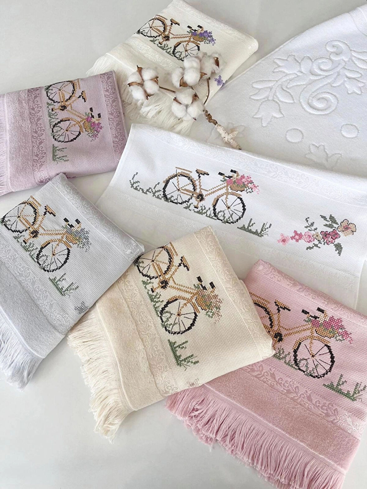 MYSOFT 50X90 RENKLİ NAKIŞLI HAVLU - BİSİKLET