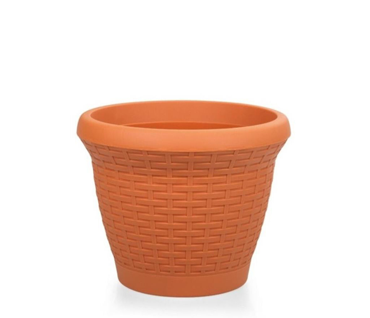 Omnipazar SO-HS06 Plastik Hasır Desenli Dekoratif Saksı 42 Litre No 6