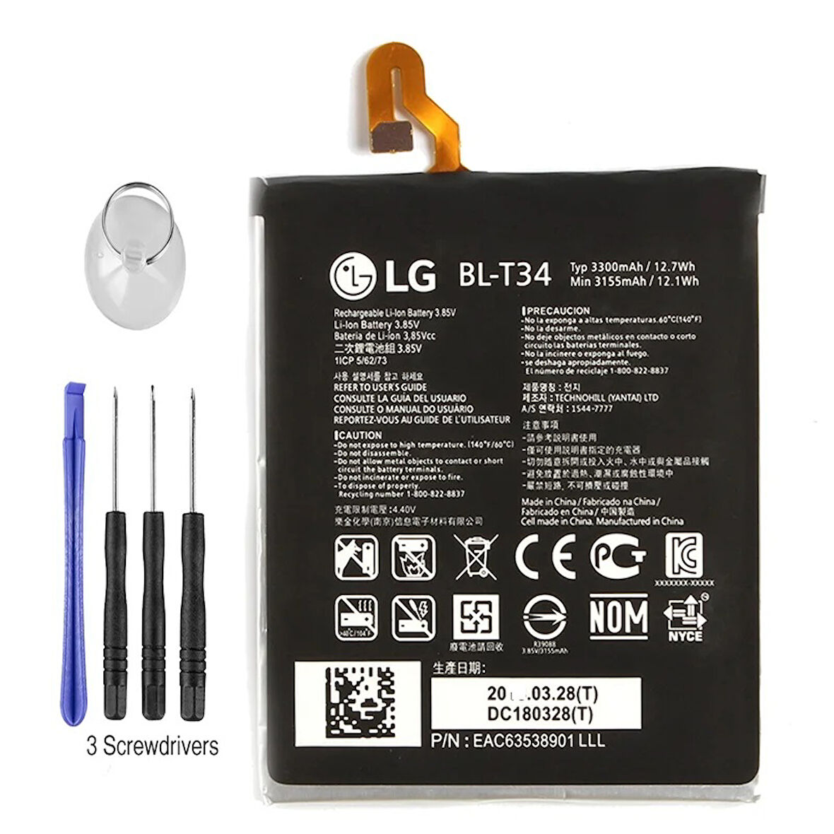 Lg V30 Pil Batarya H930 BL-T34 Batarya Pil ve Tamir Seti