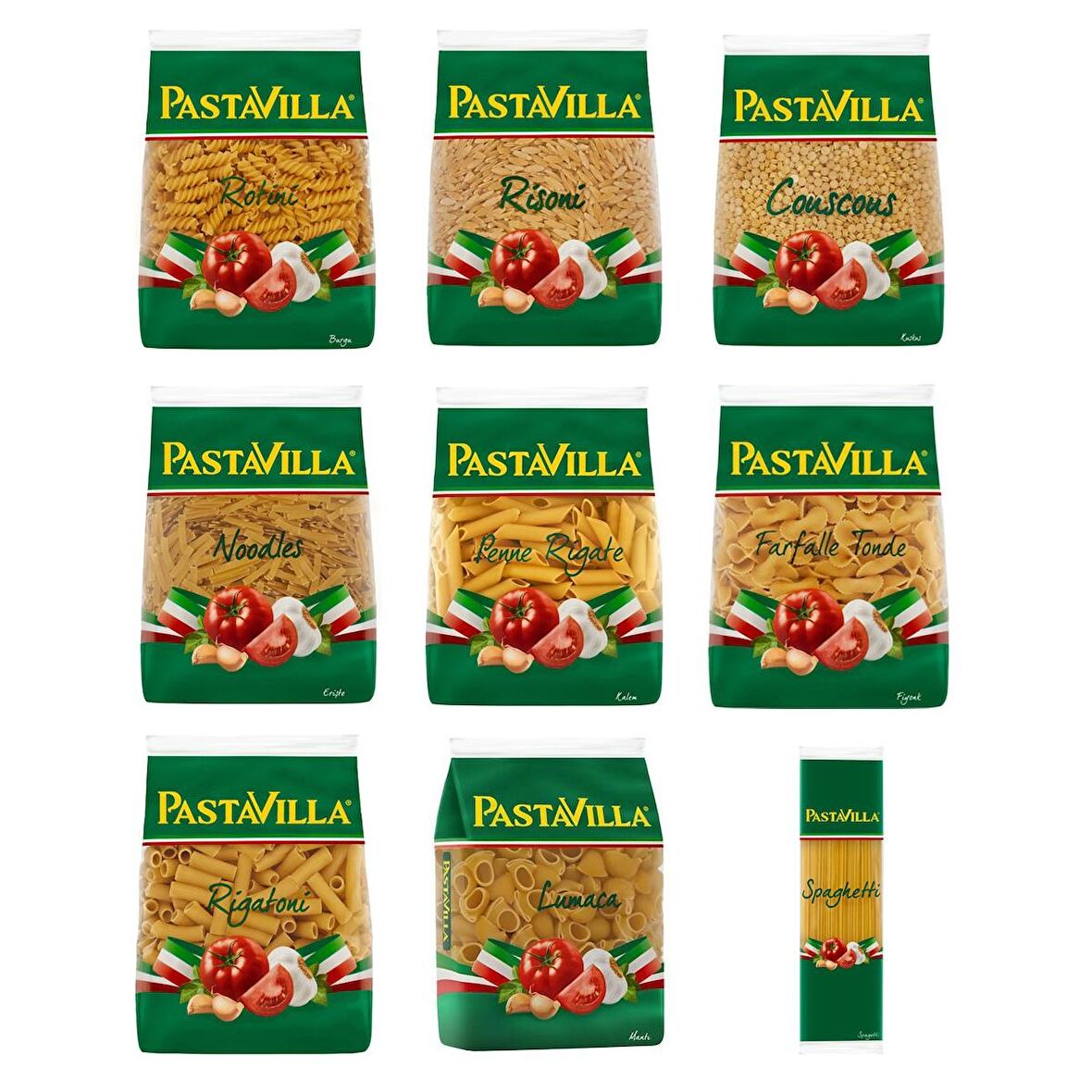 Pastavilla Makarna 500 gr 9 lu Karma Paket 